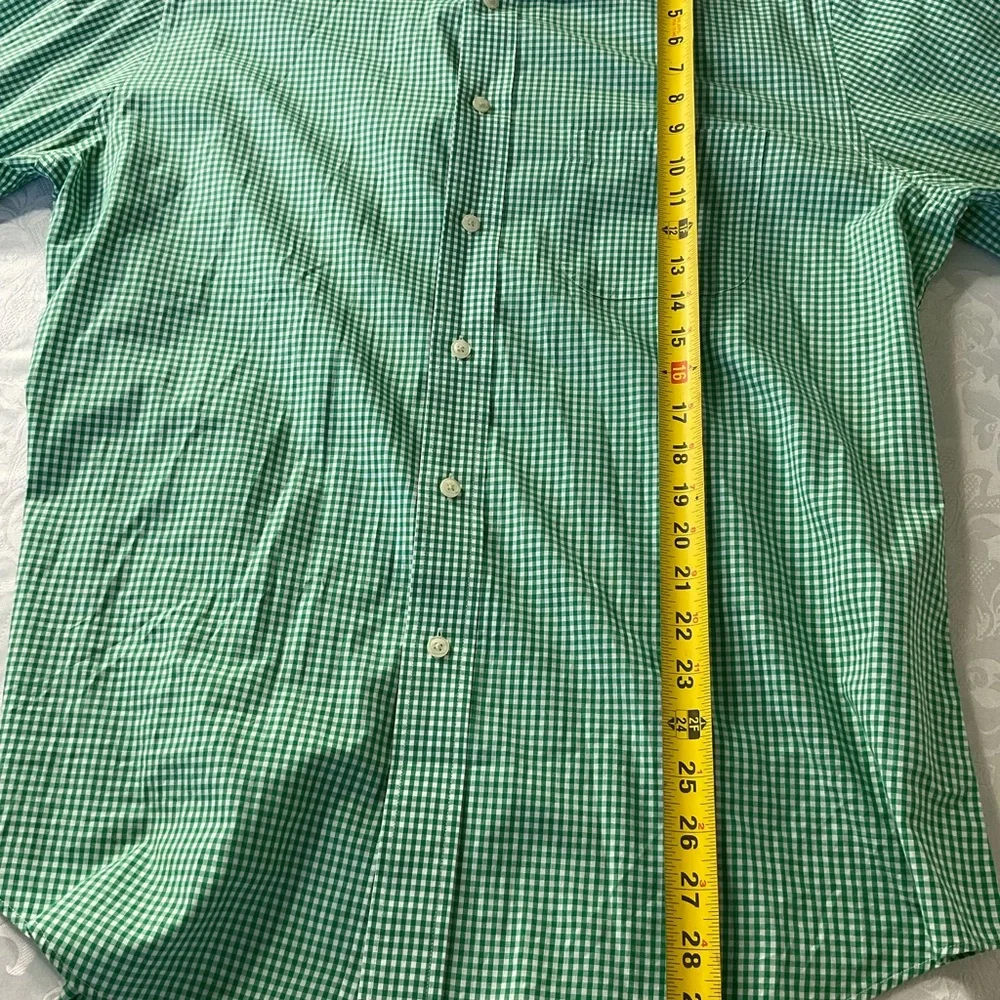 Brooks Brothers 1818 orig polo Regent Mens Size Large Shirt Green Check - Picture 5 of 9